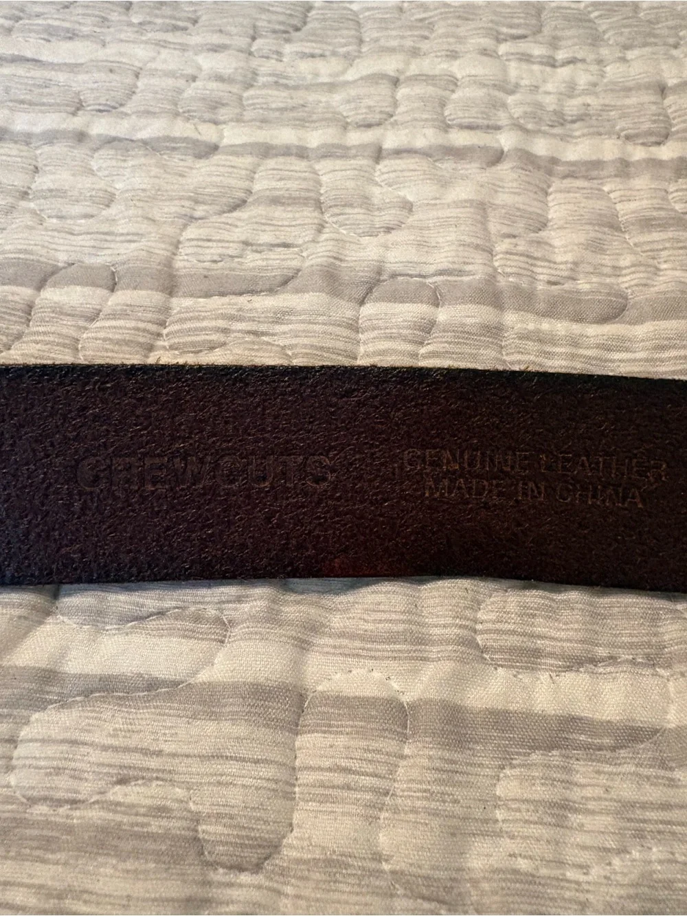 J Crew Crewcuts Men's Brown Leather Belt with Matte Gunmetal Buckle